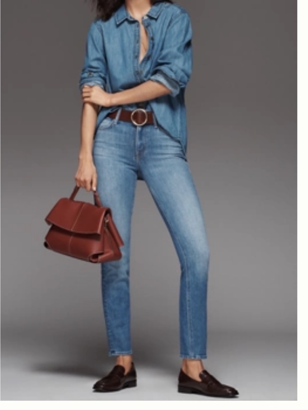 MOTHER Light Blue mid rise  Straight Jeans
